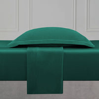 Ensemble de draps satin de coton - Uni 1 baratta Vert 02