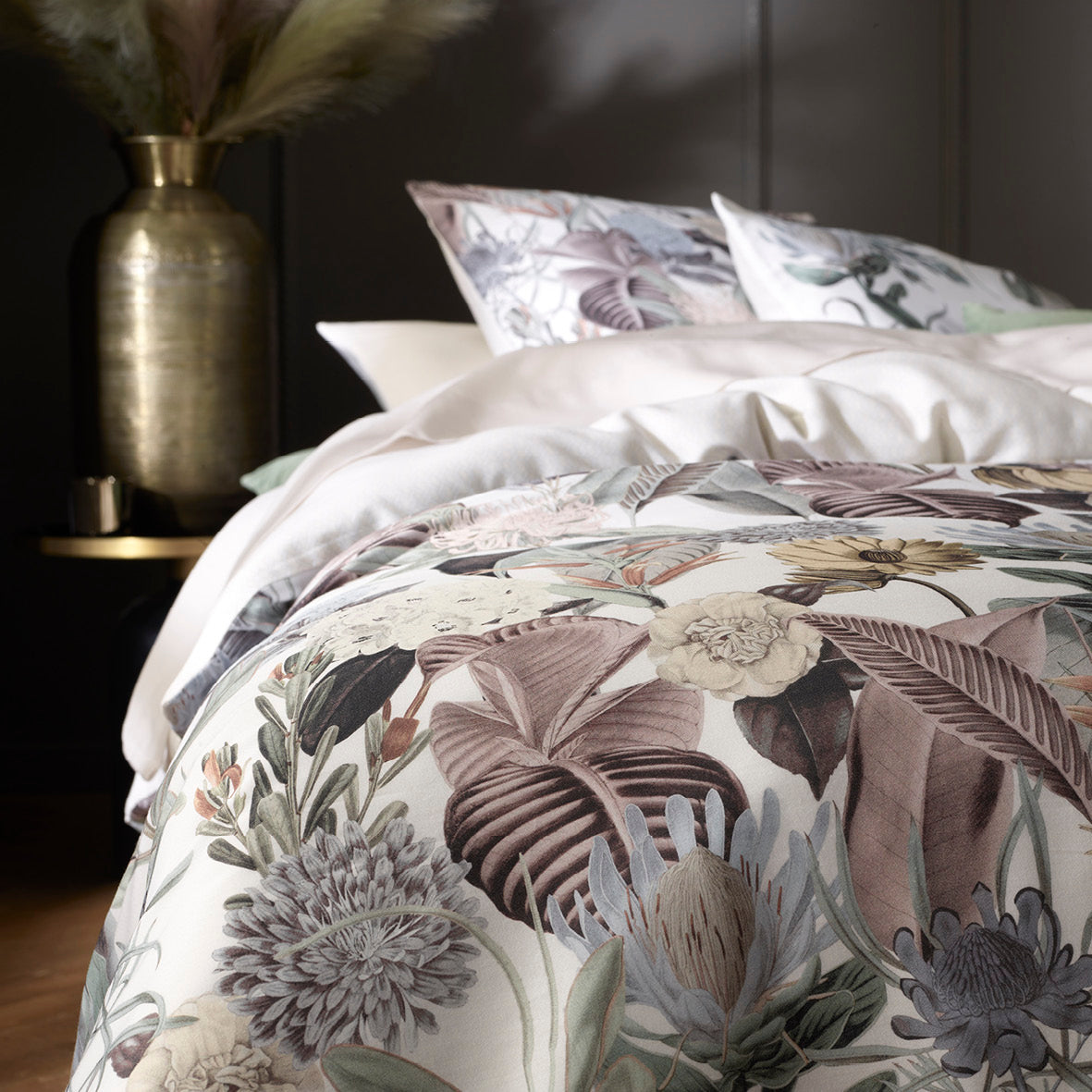 Housse de couette satin de coton - Garden taupe - CXL by Christian Lacroix Maison
