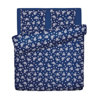 Housse de couette + taie d’oreiller satin de coton - Blossom Bleu foncé - 200 x 220 cm + 2 x (80 x 80 cm)