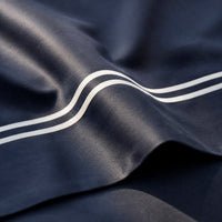 Housse de couette + taie d'oreiller satin de coton - Nîmes Blanc / Bleu foncé - CXL by Christian Lacroix Maison