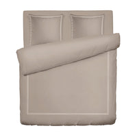 Housse de couette + taie d'oreiller satin de coton - Nîmes Blanc / Taupe - CXL by Christian Lacroix Maison