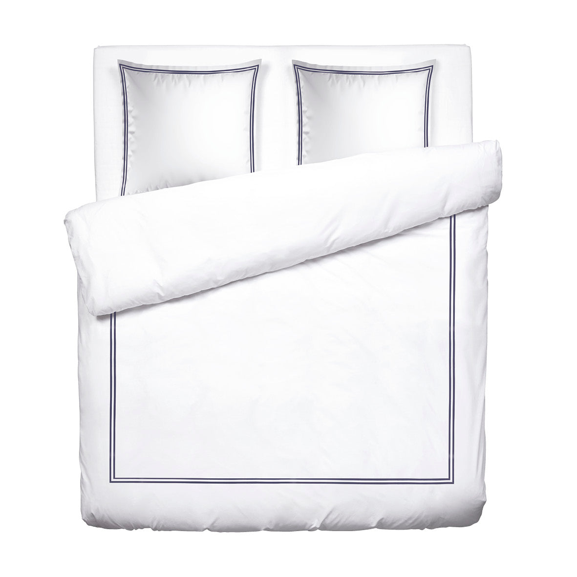 Housse de couette + taie d'oreiller satin de coton - Nîmes Bleu foncé / Blanc - CXL by Christian Lacroix Maison