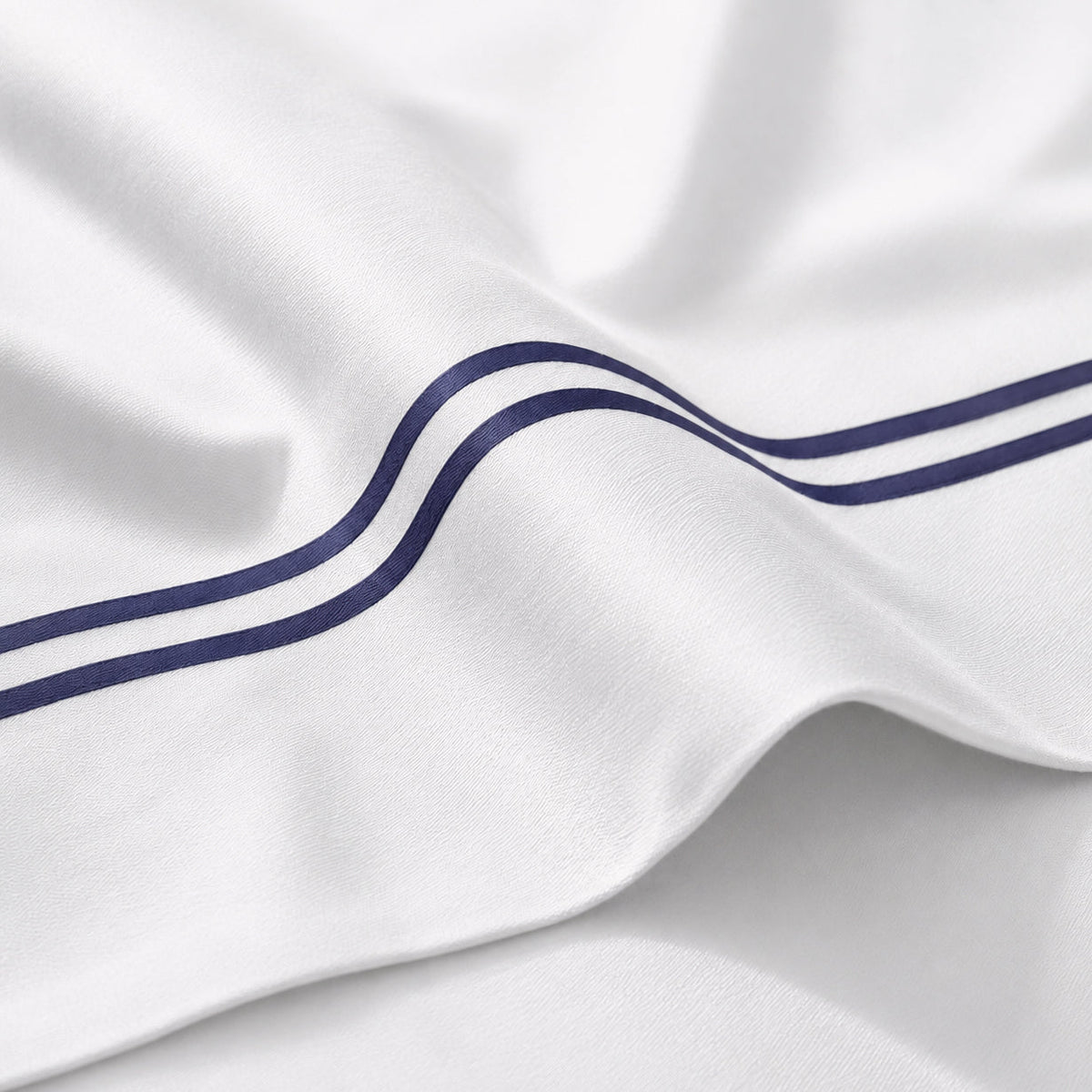 Housse de couette + taie d'oreiller satin de coton - Nîmes Bleu foncé / Blanc - CXL by Christian Lacroix Maison