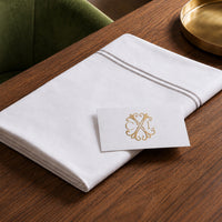 Housse de couette + taie d'oreiller satin de coton - Nîmes Gris / Blanc - CXL by Christian Lacroix Maison