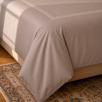Housse de couette + taie d'oreiller satin de coton - Nîmes Taupe / Taupe - CXL by Christian Lacroix Maison