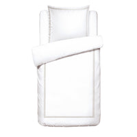 Housse de couette + taie d'oreiller satin de coton - Nîmes Taupe / Blanc - CXL by Christian Lacroix Maison