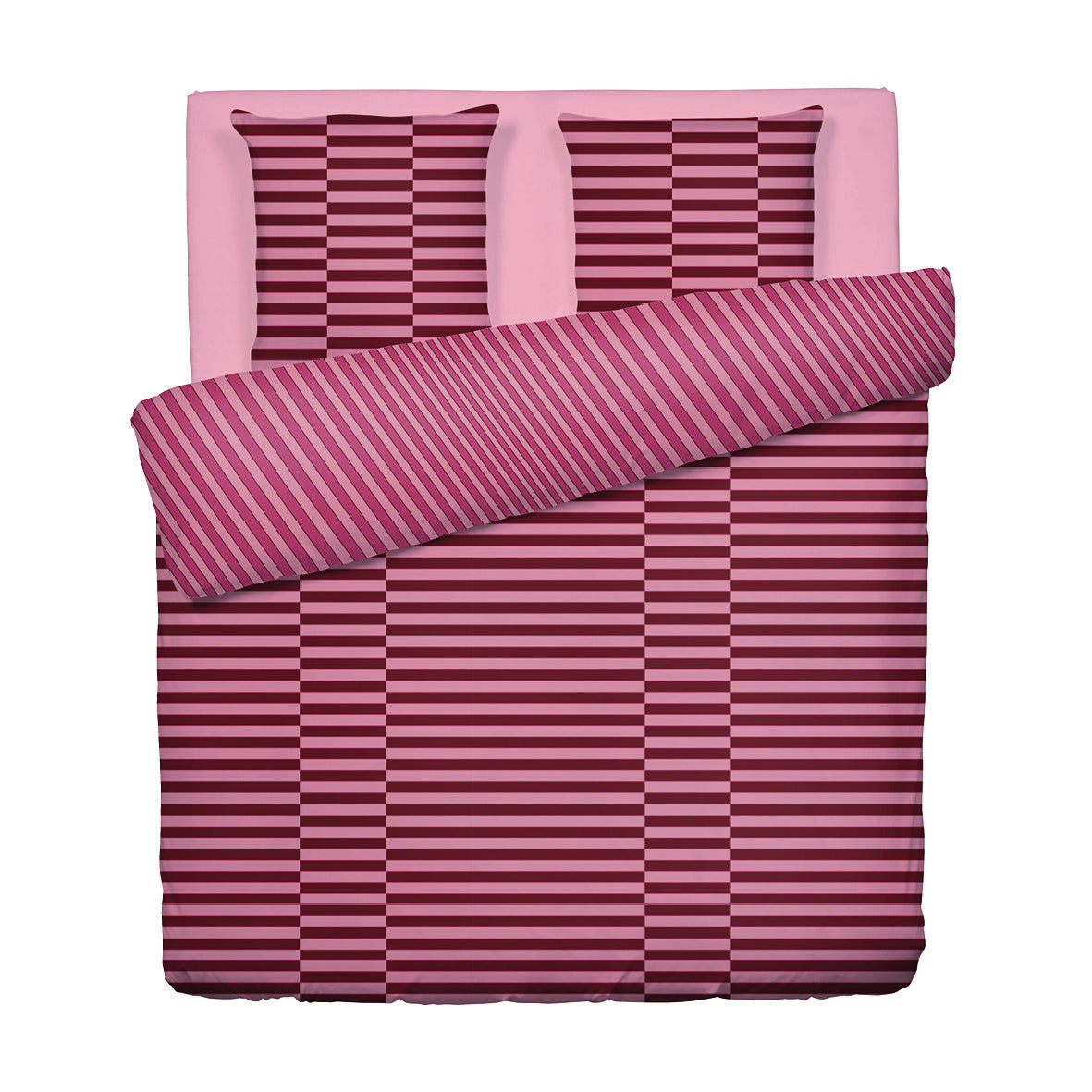 Housse de couette + taie(s) d’oreiler - Eclat Rose - 200 x 220 cm + 2 x (80 x 80 cm)