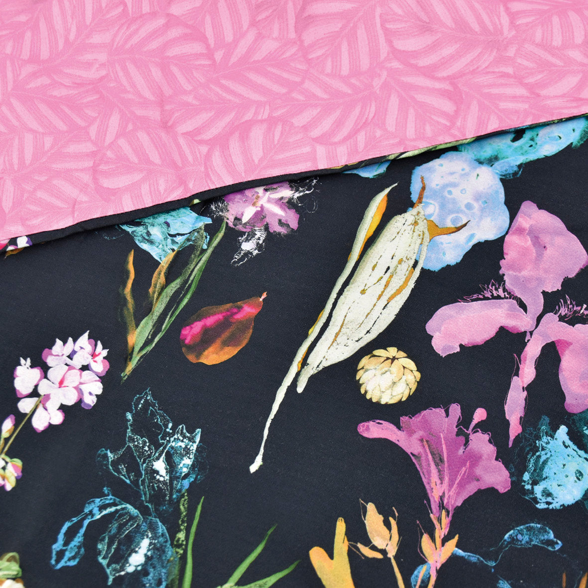 Housse de couette + taie(s) d'oreiller en satin de coton - Iris Bleu foncé - CXL by Christian Lacroix Maison