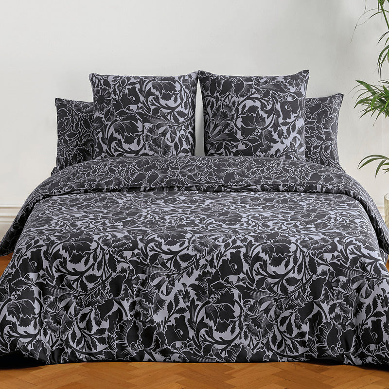 Housse de couette + taie(s) d'oreiller satin de coton - Anthracite - CXL by Christian Lacroix Maison