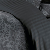 Housse de couette + taie(s) d'oreiller satin de coton - Arles gris foncé - CXL by Christian Lacroix Maison