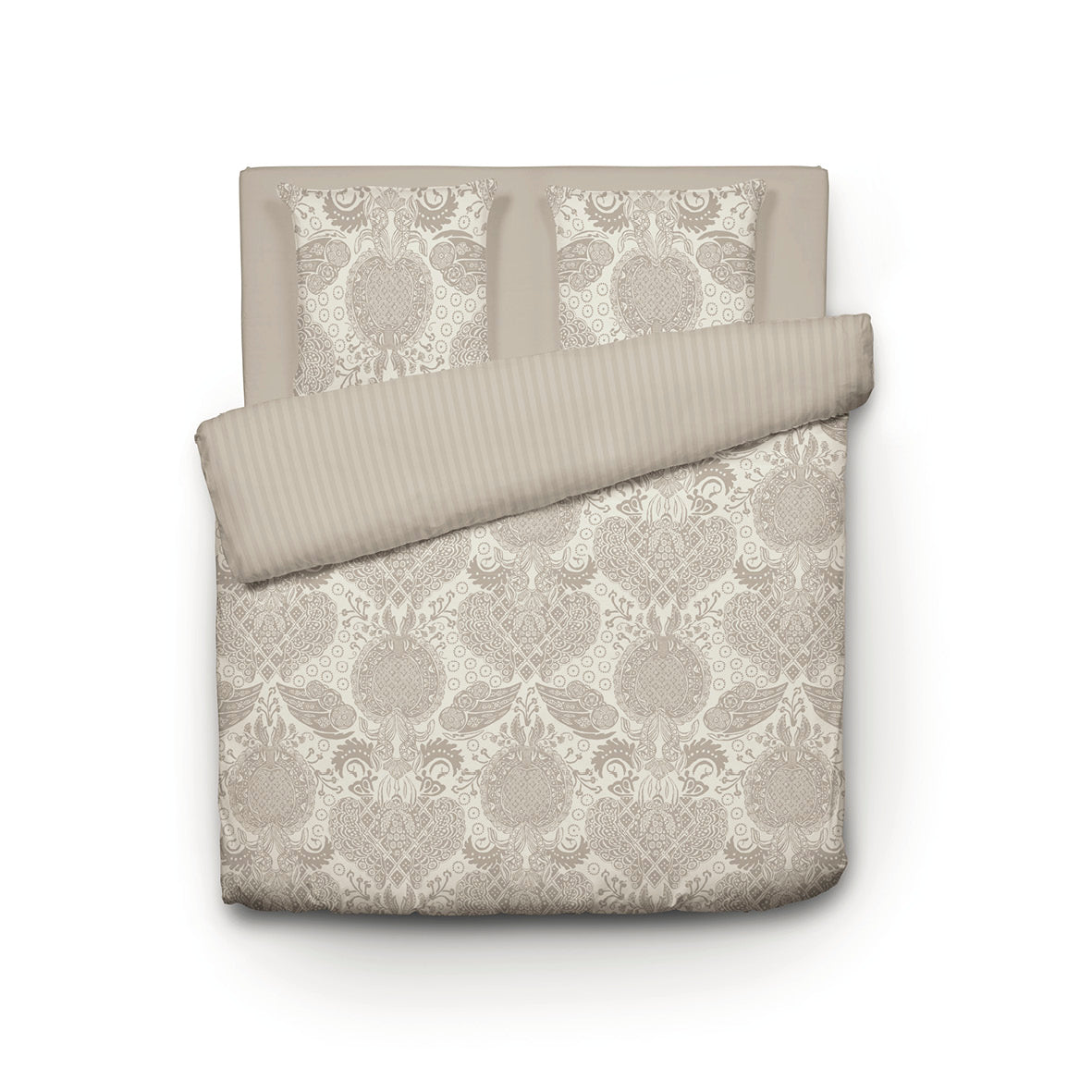 Housse de couette + taie(s) d'oreiller satin de coton - Arles taupe - CXL by Christian Lacroix Maison