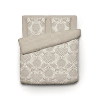 Housse de couette + taie(s) d'oreiller satin de coton - Arles taupe - CXL by Christian Lacroix Maison