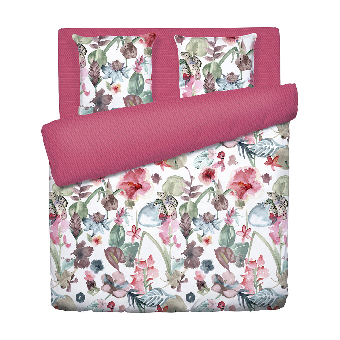 Housse de couette + taie(s) d'oreiller satin de coton - Exotique Framboise - CXL by Christian Lacroix Maison