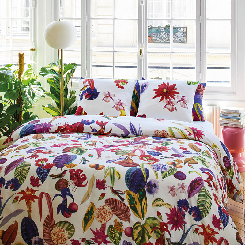 Housse de couette + taie(s) d'oreiller satin de coton - Jardin floral - CXL by Christian Lacroix Maison