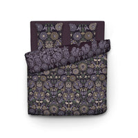 Housse de couette + taie(s) d'oreiller satin de coton - Love Stories prune - CXL by Christian Lacroix Maison