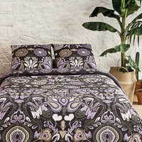 Housse de couette + taie(s) d'oreiller satin de coton - Love Stories prune - CXL by Christian Lacroix Maison