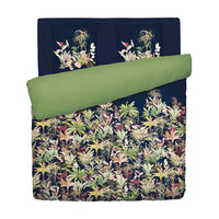 Housse de couette + taie(s) d'oreiller satin de coton - Miami Bleu foncé - 200 x 220 cm + 2 x (80 x 80 cm)