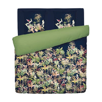 Housse de couette + taie(s) d'oreiller satin de coton - Miami Bleu foncé - 240 x 220 cm + 2 x (63 x 63 cm)