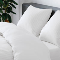 Housse de couette + taie(s) d'oreiller satin de coton - Rayure tissé blanc - CXL by Christian Lacroix Maison