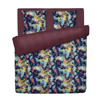 Housse de couette + taie(s) d'oreiller satin de coton - Tanzanie Prune - CXL by Christian Lacroix Maison