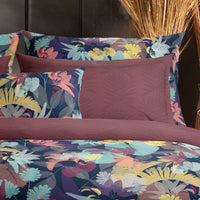 Housse de couette + taie(s) d'oreiller satin de coton - Tanzanie Prune - CXL by Christian Lacroix Maison