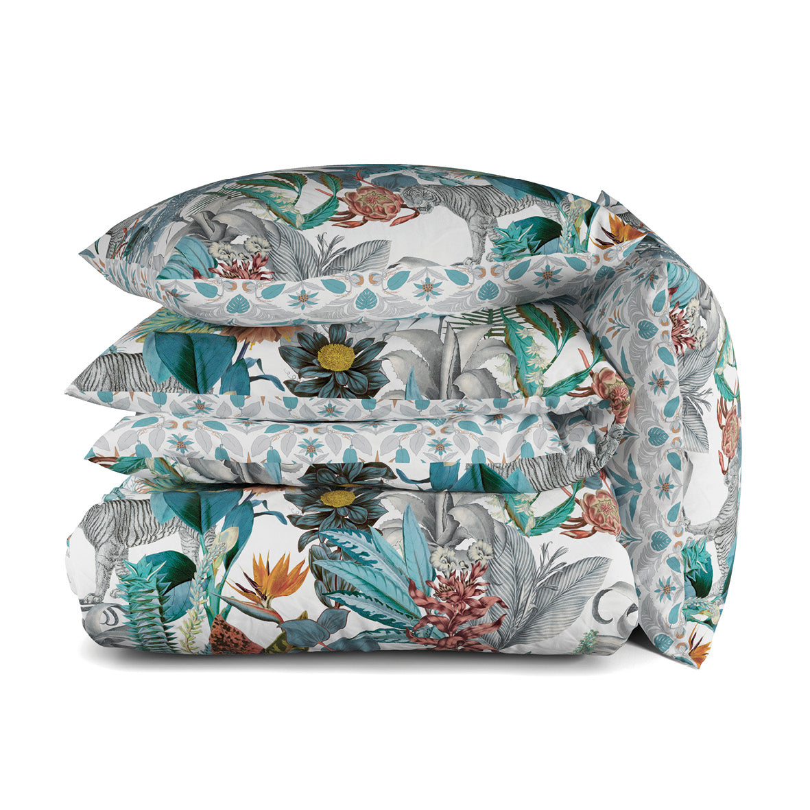 Housse de couette + taie(s) d'oreiller satin de coton -Zanzibar blanc - CXL by Christian Lacroix Maison