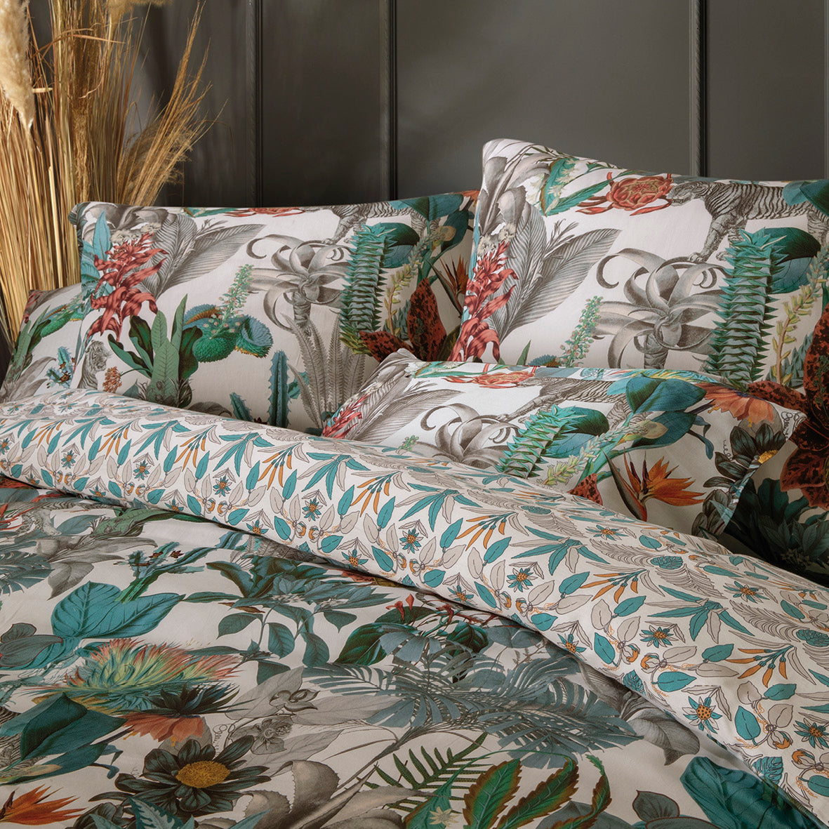 Housse de couette + taie(s) d'oreiller satin de coton -Zanzibar blanc - CXL by Christian Lacroix Maison
