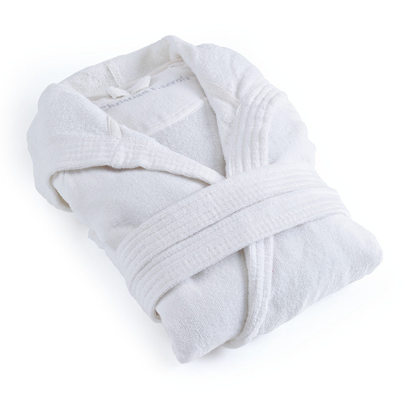 Hooded bathrobe - White