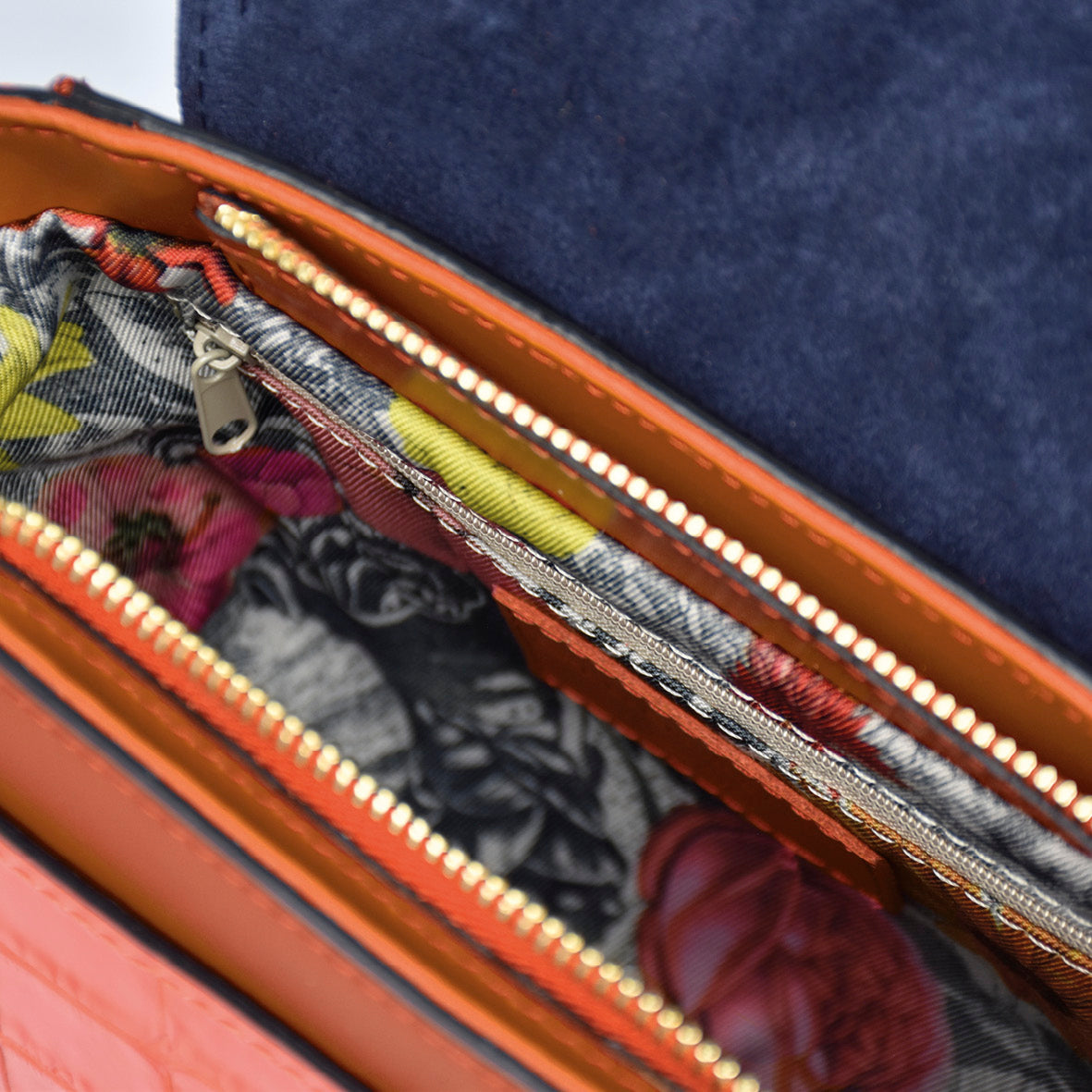 Petit sac à main Haussmann en cuir croco et rabat cuir lisse - CXL by Christian Lacroix Maison