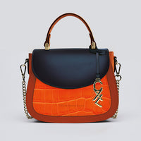 Petit sac à main Haussmann en cuir croco et rabat cuir lisse - CXL by Christian Lacroix Maison