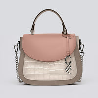 Petit sac à main Haussmann en cuir croco et rabat cuir lisse - CXL by Christian Lacroix Maison