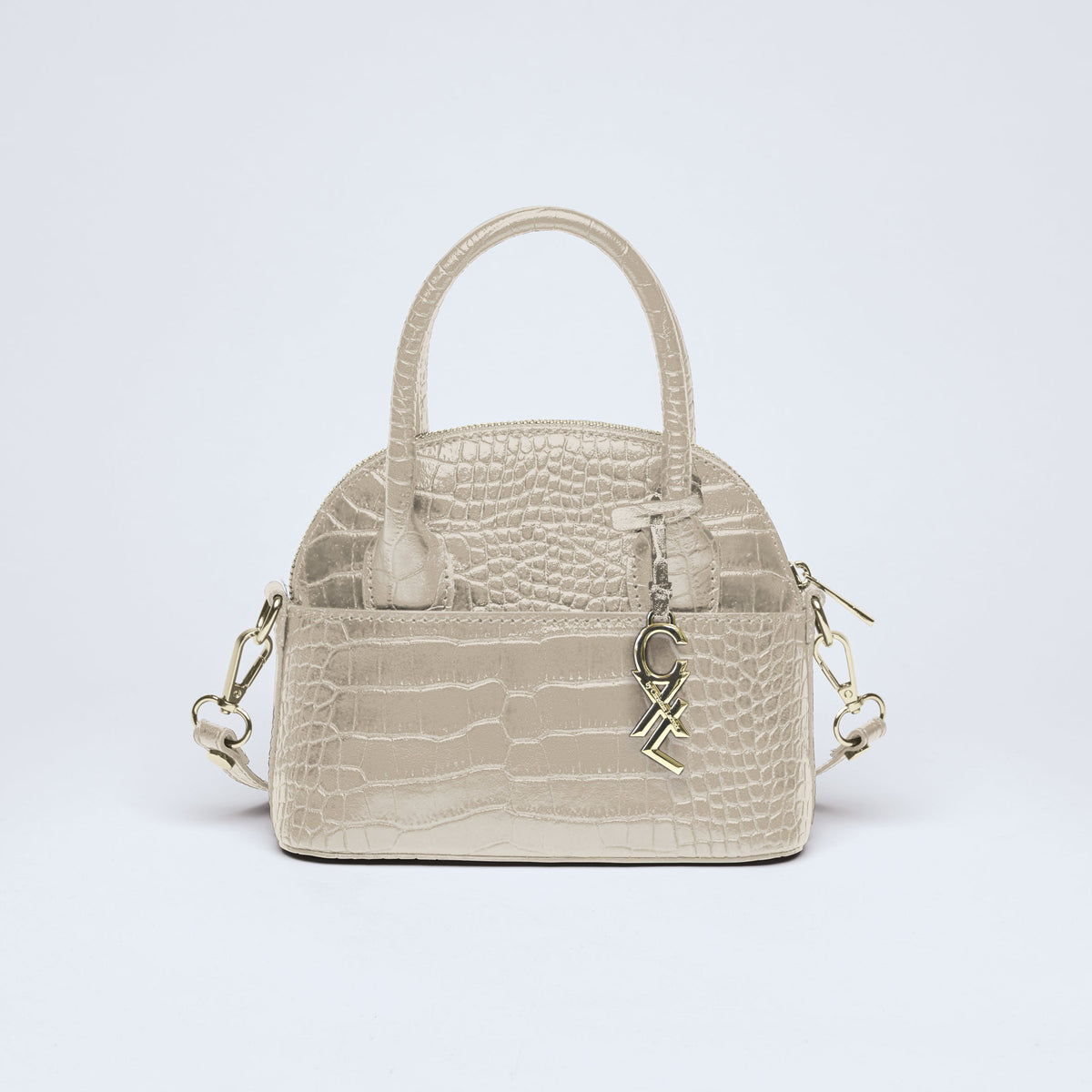 Petit sac bowling Bel-air en cuir croco - CXL by Christian Lacroix Maison