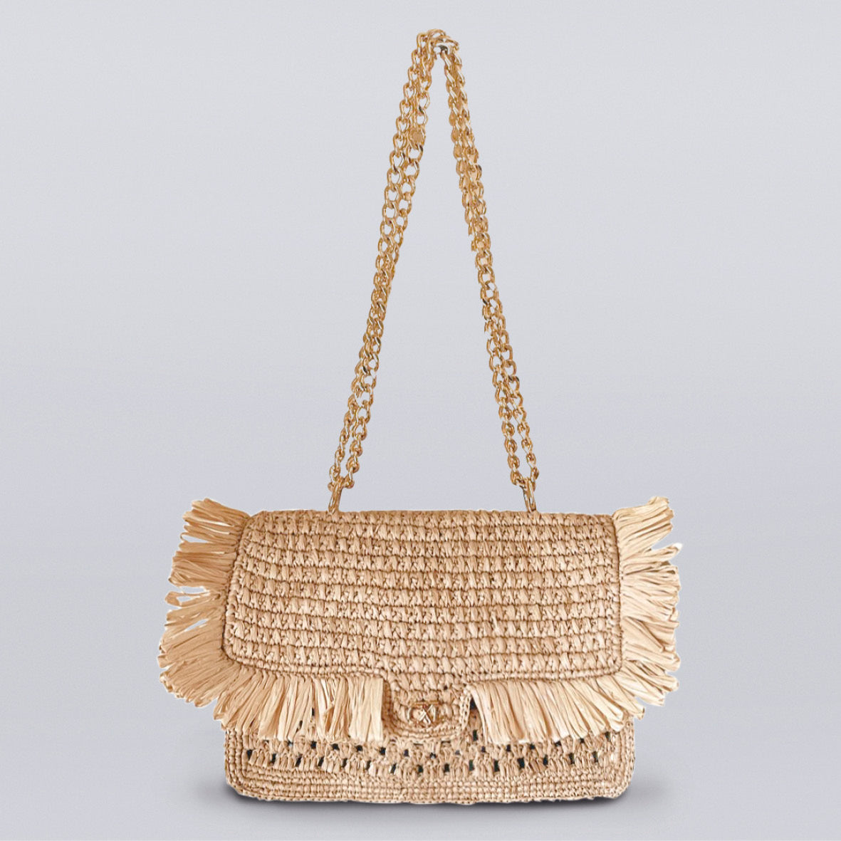 Sac porté épaule Lola en raphia confectionné à la main - CXL by Christian Lacroix Maison