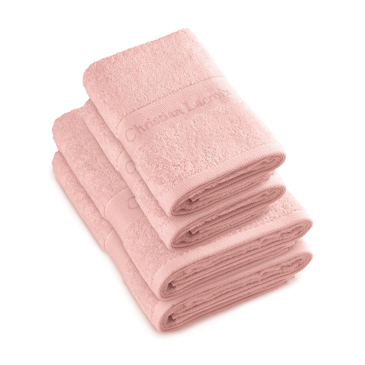 Set de 2 serviettes et 2 draps de bain - Rose saumon