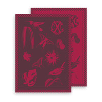 SET DE 2 TORCHONS PRIMAVERA - Gris foncé / Bordeaux - CXL by Christian Lacroix Maison