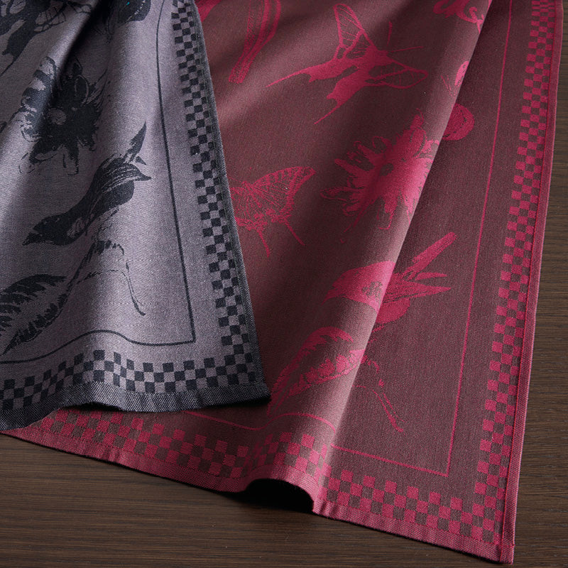 SET DE 2 TORCHONS PRIMAVERA - Gris foncé / Bordeaux - CXL by Christian Lacroix Maison
