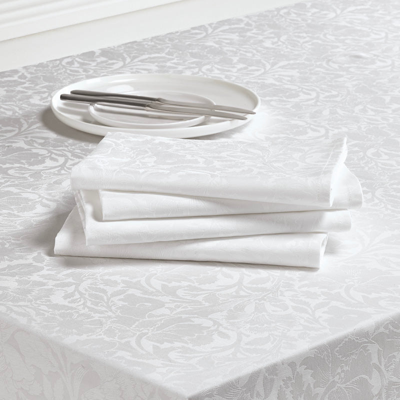 Set de 4 serviettes - Arabesque blanc
