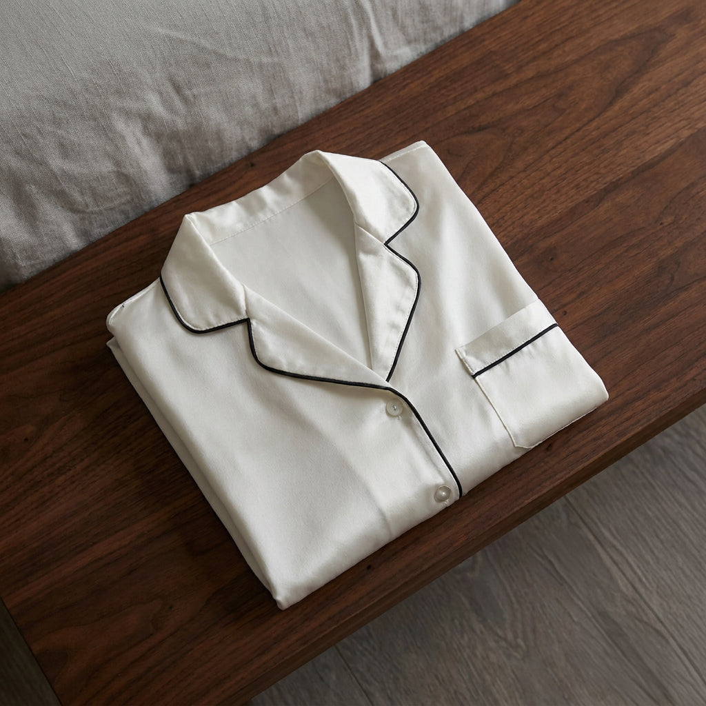 Set de pyjama court en soie - Calista Blanc - CXL by Christian Lacroix Maison