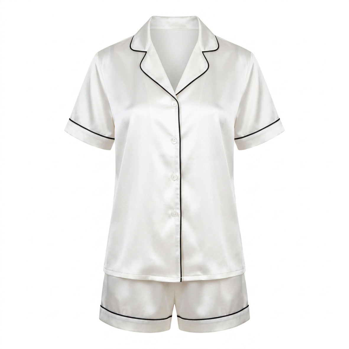 Set de pyjama court en soie - Calista Blanc - CXL by Christian Lacroix Maison