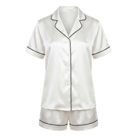 Set de pyjama court en soie - Calista Blanc - CXL by Christian Lacroix Maison
