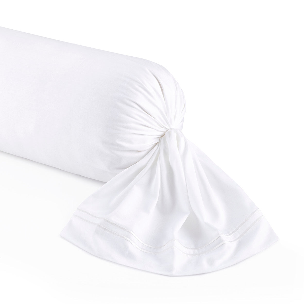 Taie de traversin satin de coton - Nîmes Blanc / Blanc - CXL by Christian Lacroix Maison