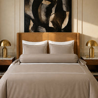Taie de traversin satin de coton - Nîmes Taupe / Taupe - CXL by Christian Lacroix Maison