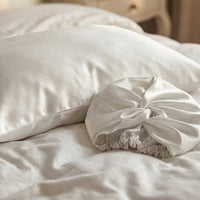 Taie d'oreiller + bonnet de nuit en soie - Brume de soie Blanc - CXL by Christian Lacroix Maison