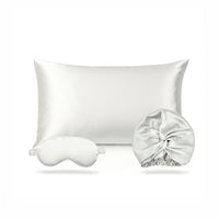 Taie d'oreiller + masque de nuit + bonnet de nuit en soie - Brume de soie Blanc - CXL by Christian Lacroix Maison