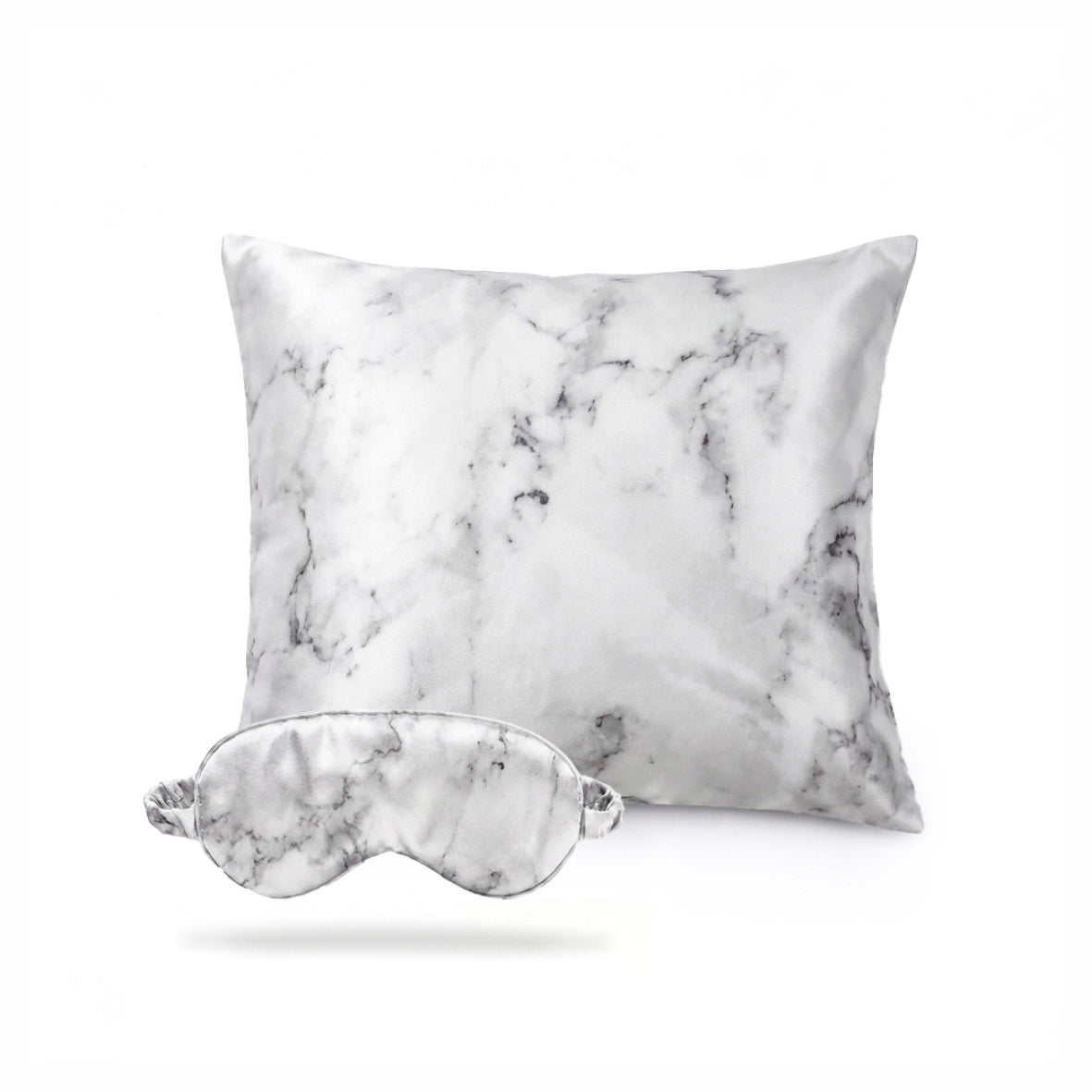 Taie d'oreiller + masque de nuit en soie - Brume de soie Marbre gris - CXL by Christian Lacroix Maison