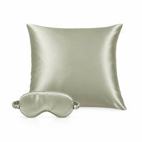 Taie d'oreiller + masque de nuit en soie - Brume de soie Vert sauge - CXL by Christian Lacroix Maison