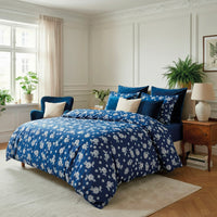Taie d’oreiller satin de coton - Blossom Bleu foncé