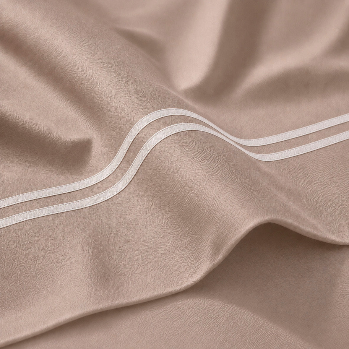Taie d'oreiller satin de coton - Nîmes Blanc / Taupe - CXL by Christian Lacroix Maison