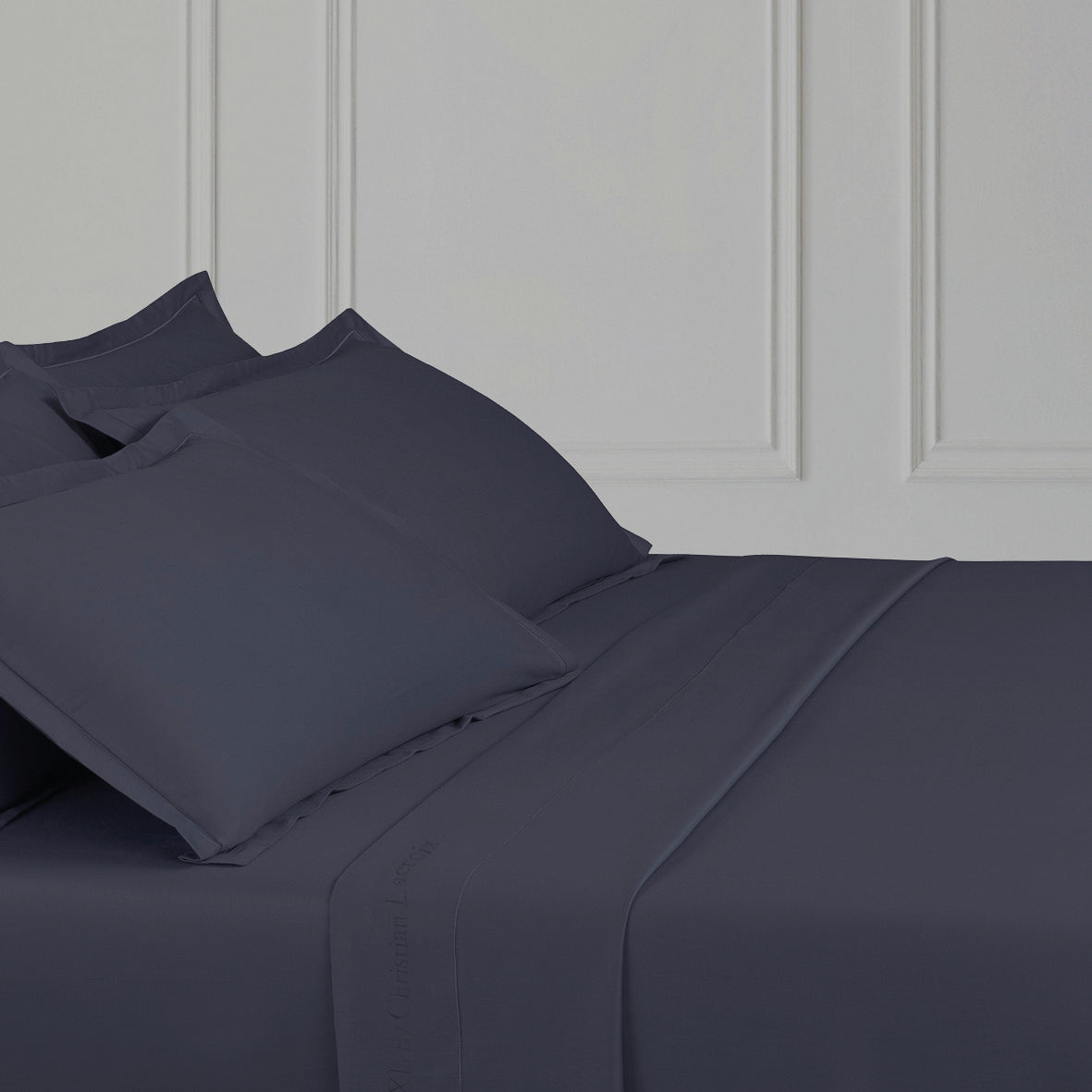 Taie d'oreiller satin de coton - Uni 1 baratta Bleu royal - CXL by Christian Lacroix Maison