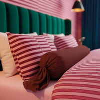 Taie d’oreiller satin de coton - Uni Bordeaux 02 - 43 x 210 cm